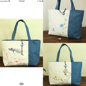 Hand painted canvas tote bags